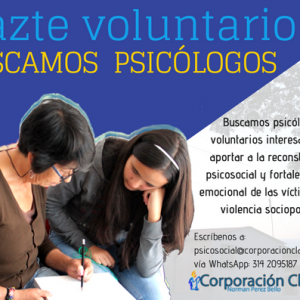 BUSCAMOS  PSICÓLOGOS VOLUNTARIOS